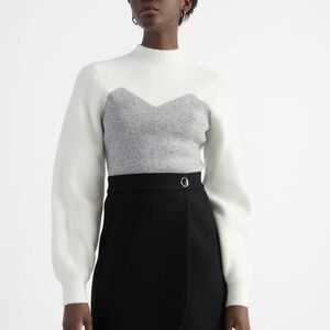 & Other Stories White and Gray Sweater